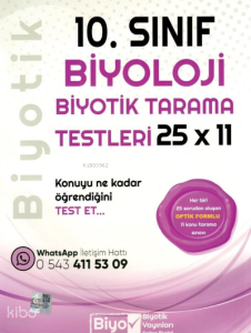 10.Sınıf Biyotik Tarama Testi Biyoloji - 2021