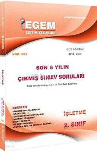 2. Sınıf İşletme Bölümü Çıkmış Sınav Soruları 2012-2018 Güz Dönemi