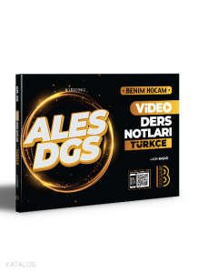 2021 ALES DGS Türkçe Video Ders Notları Benim Hocam Yayınları