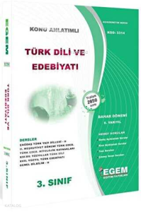 3. Sınıf 6. Yarıyıl Konu Anlatımlı Türk Dili ve Edebiyatı