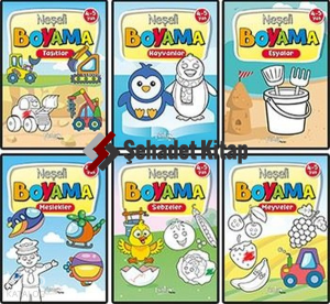 4 - 5 Yaş Neşeli Boyama Seti - 6 Kitap Takım