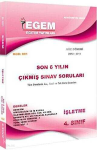 4. Sınıf İşletme Çıkmış Sınav Soruları Güz Dönemi