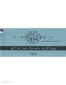 40 Hadiste Emanet ve Güven Kartelası