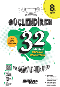 8. Sınıf Güçlendiren 32 Haftalık Din Kültürü ve Ahlak Bilgisi Kazanım Denemeleri