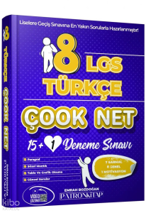 Patron Kitap  8. Sınıf LGS Çook Net Türkçe 16'lı Sarmal Deneme Sınavı