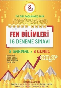 8. SINIF OMAGE GOLD MOTİVASYON FEN BİLİMLERİ 16 DENEME SINAVI (8 SARMAL + 8 GENEL)