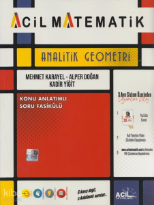 Acil Yayınları TYT AYT Analitik Geometri Konu Anlatım Soru Fasikülü