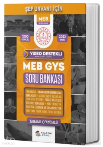 Akademi Denizi Meb Şube Müdürü Ünvanı İçin GYS  Soru Bankası