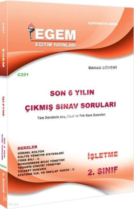 AÖF 2. Sınıf İşletme Bahar Dönemi 4. Yarıyıl  Çıkmış Sınav Soruları