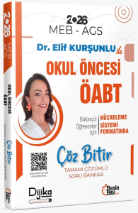 Dijika Yayınları 2026 ÖABT MEB - AGS Okul Öncesi Öğretmenliği Çöz Bitir Soru Bankası Çözümlü