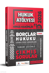 Dizgi Kitap 2026 Hukuk Atölyesi HMGS Hakimlik Borçlar Hukuku Genel ve Özel Hükümler Çıkmış Sorular