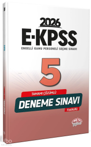 Editör Yayınevi 2026 E-KPSS Tamamı Çözümlü 5 Deneme Sınavı