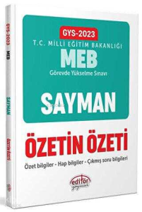 Editör Yayınevi Milli Eğitim Bakanlığı Sayman GYS Özetin Özeti