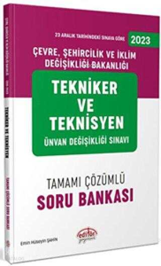 Editör Yayınevi UDS Çevre Şehircilik ve İklim Değişikliği Bakanlığı Tekniker ve Teknisyen Unvan Değişikliği Soru Bankası