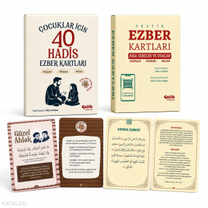 Ezber Kartları Seti;1 - Çocuklar İçin 40 Hadis - 2 - Kısa Sureler ve Dualar