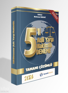 Garantör Akademi  Adli Hakimlik Sınavına Hazırlık Tamamı Çözümlü 5 Deneme 2024