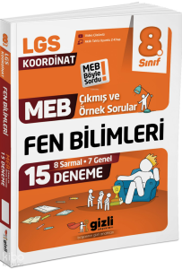 Gizli Yayınları LGS MEB Çıkmış ve Örnek Sorular Fen Bilimleri 15'li Deneme-MEB Böyle Sordu