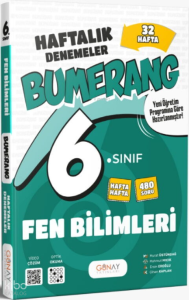 Günay Yayınları Bumerang Serisi 6. Sınıf Fen Bilimleri 32 Haftalık Denemeleri