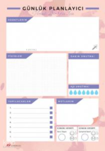 Günlük Planlayıcı Çek Kopar- Evde Okulda işte XP Notebook Yayınları