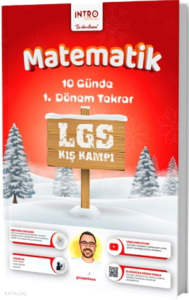 İntro Yayınları 8. Sınıf LGS Matematik 10 Günde 1. Dönem Tekrar Kış Kampı