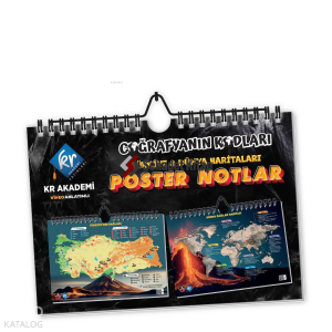 Kr Akademi Coğrafyanın Kodları Türkiye ve Dünya Duvar Haritaları Poster Notlar