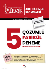 Kuram Müessir Adli Hakimlik Denemeleri - 2026 Çözümlü 5 Deneme