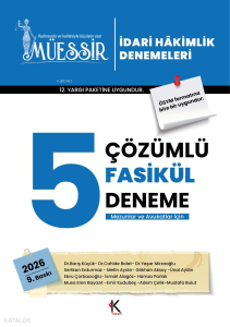Kuram Müessir İdari Hakimlik Denemeleri - 2026 Çözümlü 5 Deneme