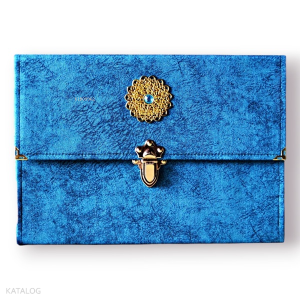 Kur'an-ı Kerim 30 Cüz Hatim Seti Bilgisayar Hatlı (Rahle Boy - Çantalı Mavi Renk)