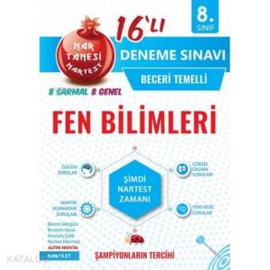 Nartest Yayınları 8. Sınıf  LGS Fen Bilimleri Nar Tanesi 16 lı Deneme Nartest