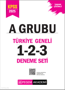 Pegem Akademi 2025 KPSS A Grubu Tamamı Çözümlü Türkiye Geneli 1-2-3 (3'lü Deneme Seti)