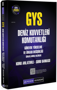 Pegem Akademi 2026 GYS Deniz Kuvvetleri Komutanlığı Görevde Yükselme Konu Anlatımlı Soru Bankası