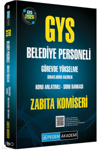 Pegem Akademi 2026 GYS Zabıta Komiseri Belediye Personeli Hazırlık Konu Anlatımlı Soru Bankası