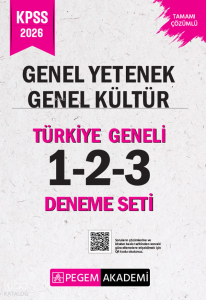 Pegem Akademi 2026 KPSS Genel Yetenek Genel Kültür Tamamı Çözümlü Türkiye Geneli 1-2-3  Deneme Seti
