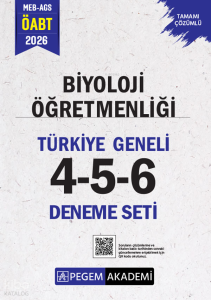 Pegem Akademi 2026 MEB AGS ÖABT Biyoloji Öğretmenliği Tamamı Çözümlü Türkiye Geneli 4-5-6 (3'lü Deneme Seti)