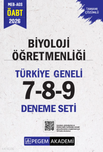 Pegem Akademi 2026 MEB AGS ÖABT Biyoloji Öğretmenliği Tamamı Çözümlü Türkiye Geneli 7-8-9 (3'lü Deneme Seti)