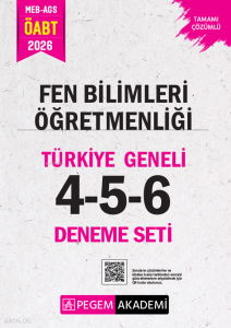 Pegem Akademi 2026 MEB AGS ÖABT Fen Bilimleri Öğretmenliği Tamamı Çözümlü Türkiye Geneli 4-5-6 (3'lü Deneme Seti)