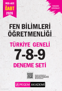 Pegem Akademi 2026 MEB AGS ÖABT Fen Bilimleri Öğretmenliği Tamamı Çözümlü Türkiye Geneli 7-8-9 (3'lü Deneme Seti)