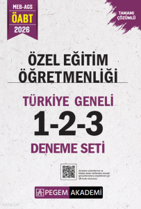 Pegem Akademi 2026 MEB AGS ÖABT Özel Eğitim Öğretmenliği Tamamı Çözümlü Türkiye Geneli 1-2-3 (3'lü Deneme Seti)