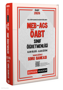 Pegem Akademi  2026 MEB AGS ÖABT Sınıf Öğretmenliği Tamamı Çözümlü Soru Bankası