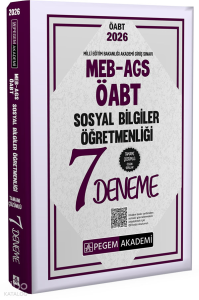 Pegem Akademi 2026 MEB AGS ÖABT Sosyal Bilgiler Öğretmenliği Tamamı Çözümlü 7 Deneme