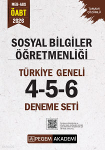 Pegem Akademi 2026 MEB AGS ÖABT Sosyal Bilgiler Öğretmenliği Tamamı Çözümlü Türkiye Geneli 4-5-6 (3'lü Deneme Seti)