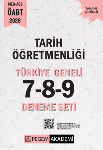 Pegem Akademi 2026 MEB AGS ÖABT Tarih Öğretmenliği Tamamı Çözümlü Türkiye Geneli 7-8-9 (3'lü Deneme Seti)
