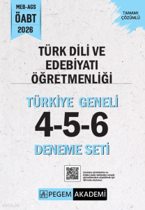 Pegem Akademi 2026 MEB AGS ÖABT Türk Dili ve Edebiyatı Öğretmenliği Tamamı Çözümlü Türkiye Geneli 4-5-6 (3'lü Deneme Seti)