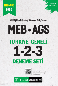 Pegem Akademi 2026 MEB AGS Tamamı Çözümlü Türkiye Geneli 1-2-3 Deneme Seti