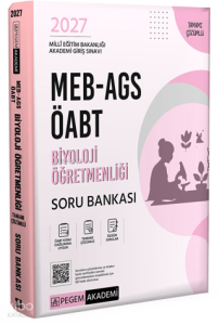 Pegem Akademi 2027 MEB AGS ÖABT Biyoloji Öğretmenliği Tamamı Çözümlü Soru Bankası