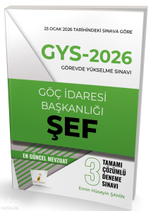 Pelikan Yayınevi GYS 2026 Görevde Yükselme Sınavı Göç İdaresi Başkanlığı Şef Tamamı Çözümlü 3 Deneme Sınavı