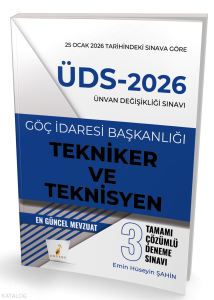 Pelikan Yayınevi ÜDS 2026 Ünvan Değişikliği Sınavı Göç İdaresi Başkanlığı Tekniker ve Teknisyen Tamamı Çözümlü 3 Deneme Sınavı