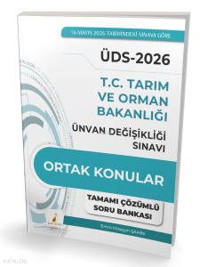 Pelikan Yayınevi ÜDS T.C. Tarım ve Orman Bakanlığı Ünvan Değişikliği Sınavı;Ortak Konular Tamamı Çözümlü Soru Bankası