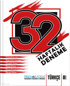 Pruva Akademi 8. Sınıf Türkçe 32 Haftalık Deneme