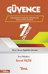 Temsil Kitap Güvence İcra Müdürlüğü ve Müdür Yardımcılığı Sınavlarına Hazırlık 7 Deneme